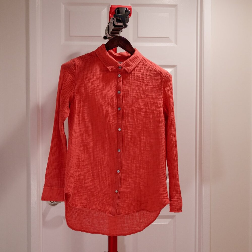 Outerknown Goji Berry (coral) Costa Shirt size XS (orig $98)